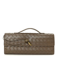 Nappa Intrecciato Long Andiamo Top Handle Clutch Pinecone