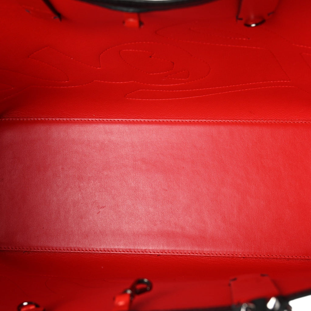 Calfskin Patent Logo Spikes East West Cabata Tote Black
