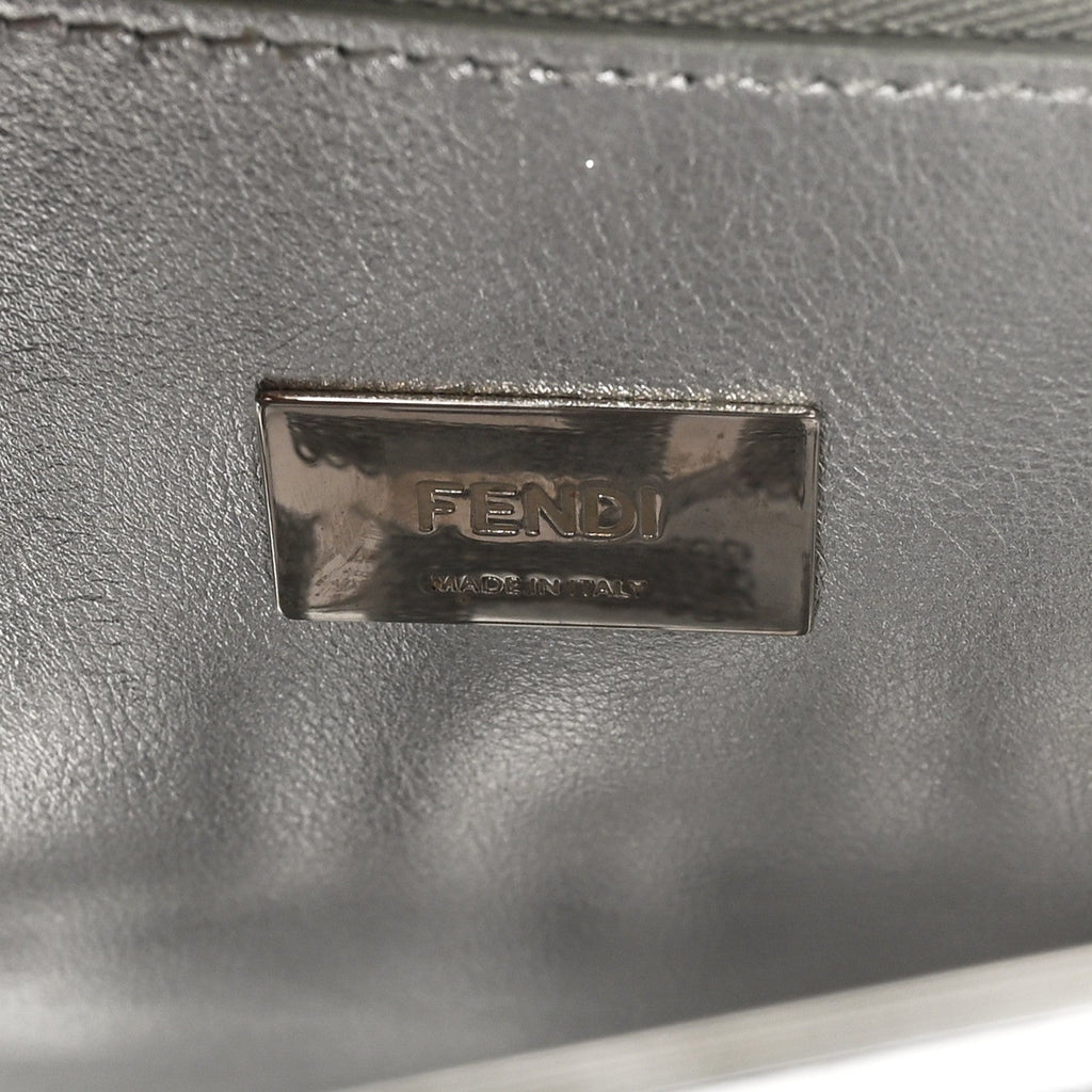 PVC Vitello Catalan Mirror Sequin FF Medium Peekaboo Iconic Satchel Argento