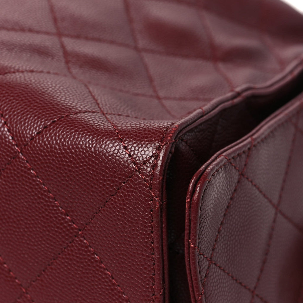 Caviar Quilted Medium Chanel 25 Handbag Burgundy