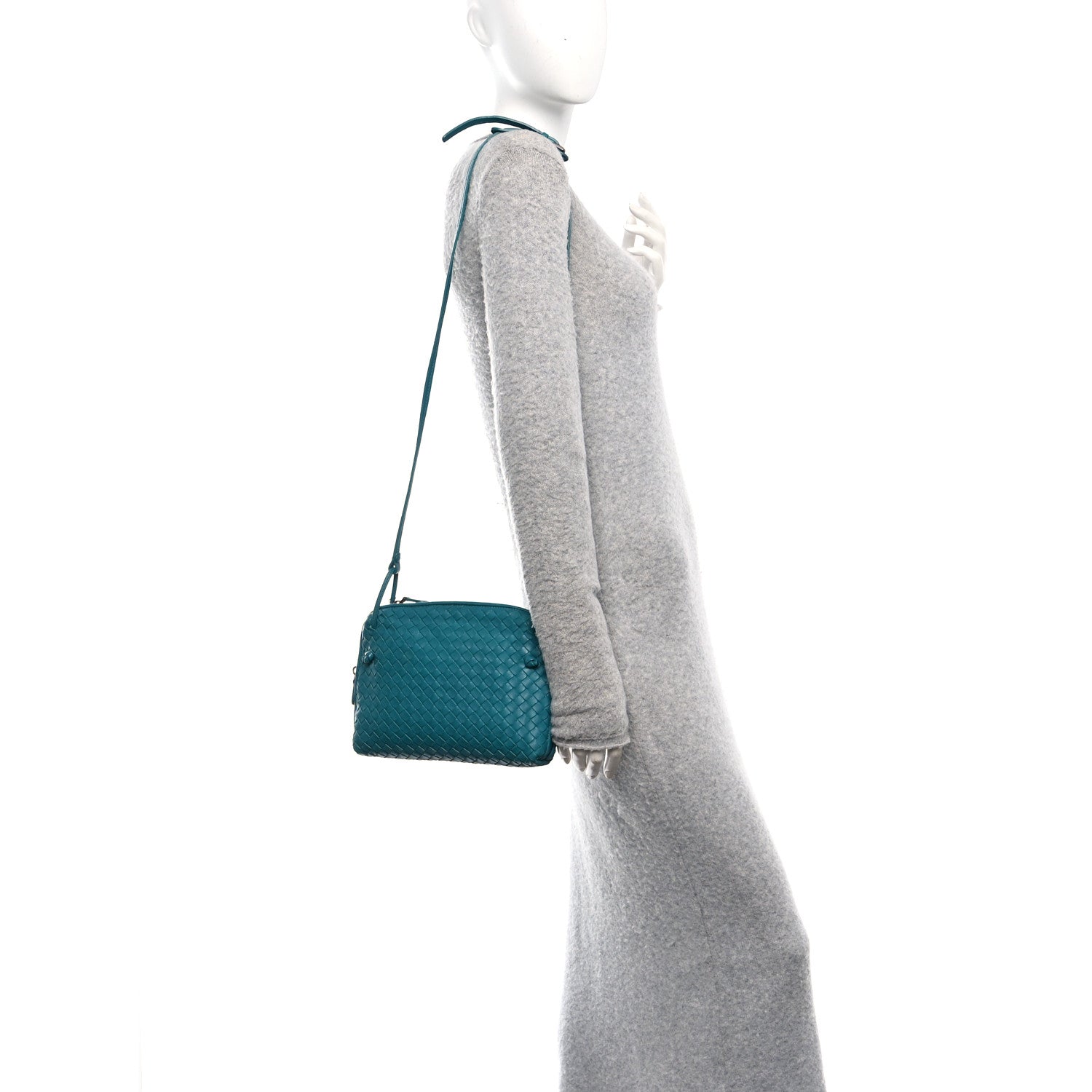 Nappa Intrecciato Nodini Crossbody Messenger Mallard