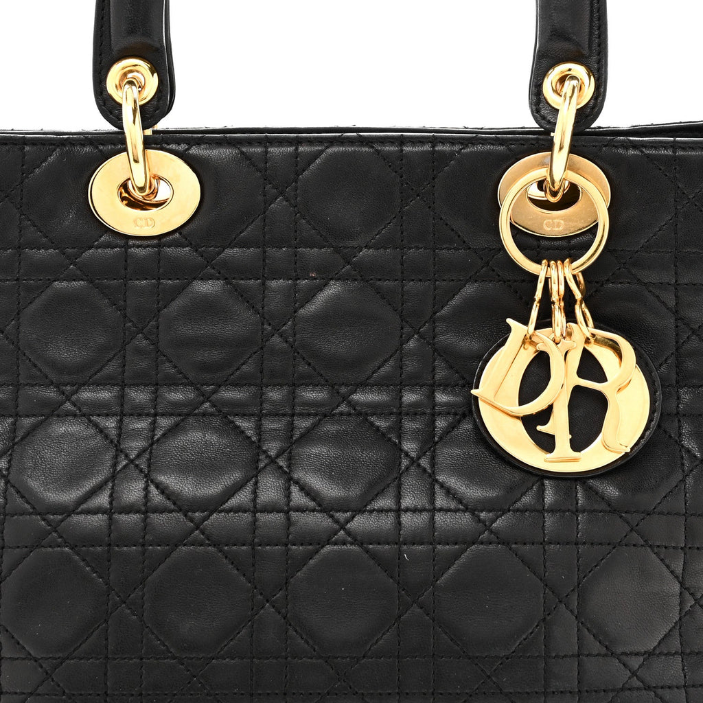 Lambskin Cannage Medium Lady Dior Black
