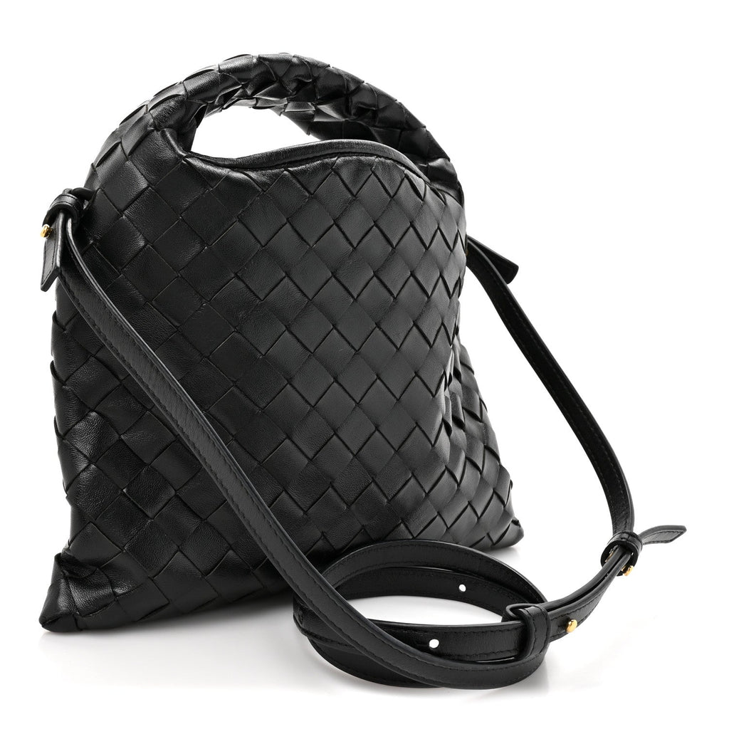 Calfskin Intrecciato Mini Hop Black
