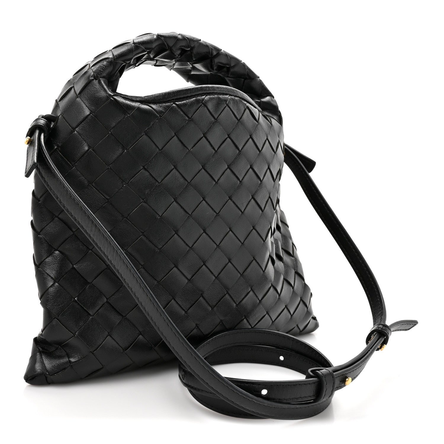 Calfskin Intrecciato Mini Hop Black