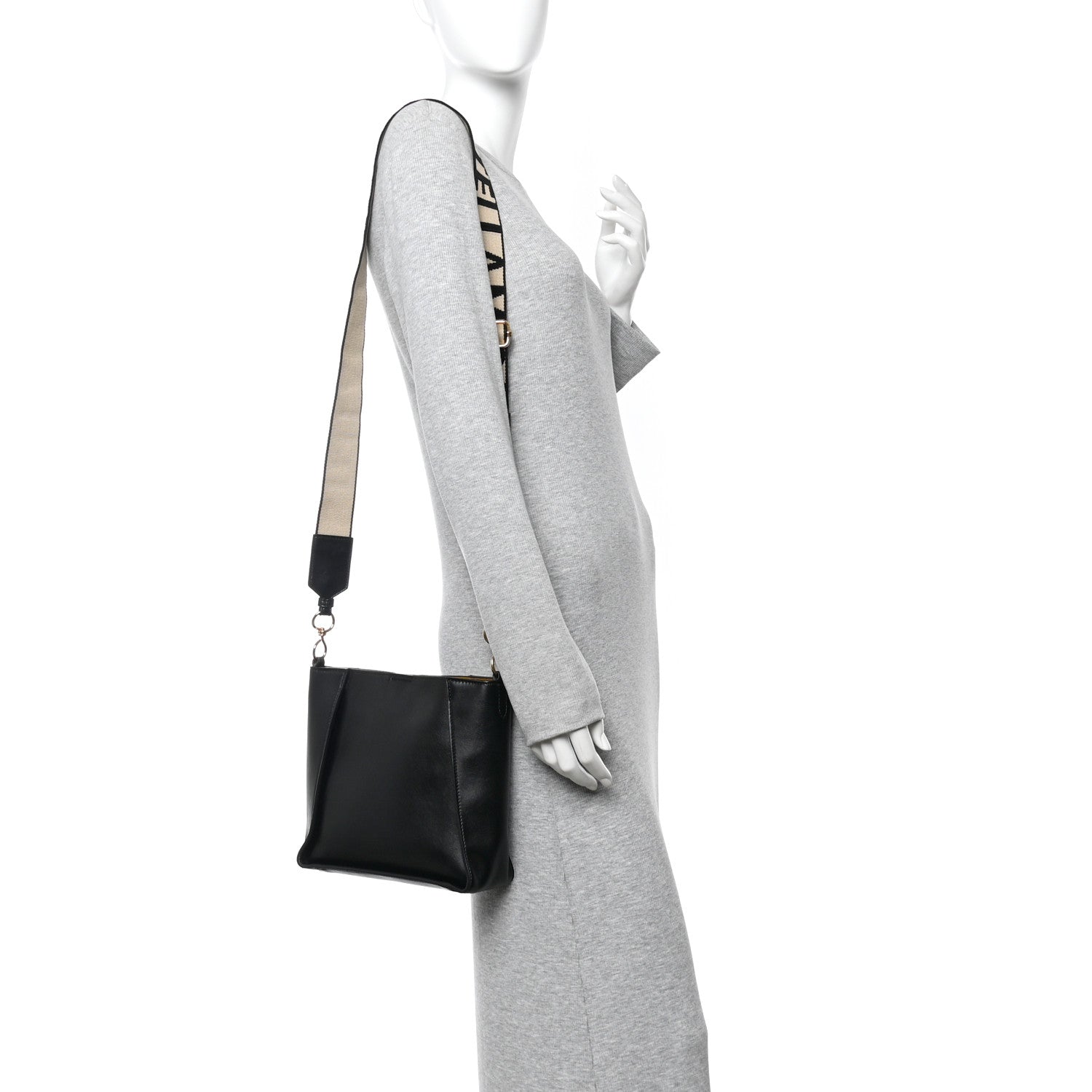 Eco Alter Nappa Perforated Logo Mini Crossbody Black