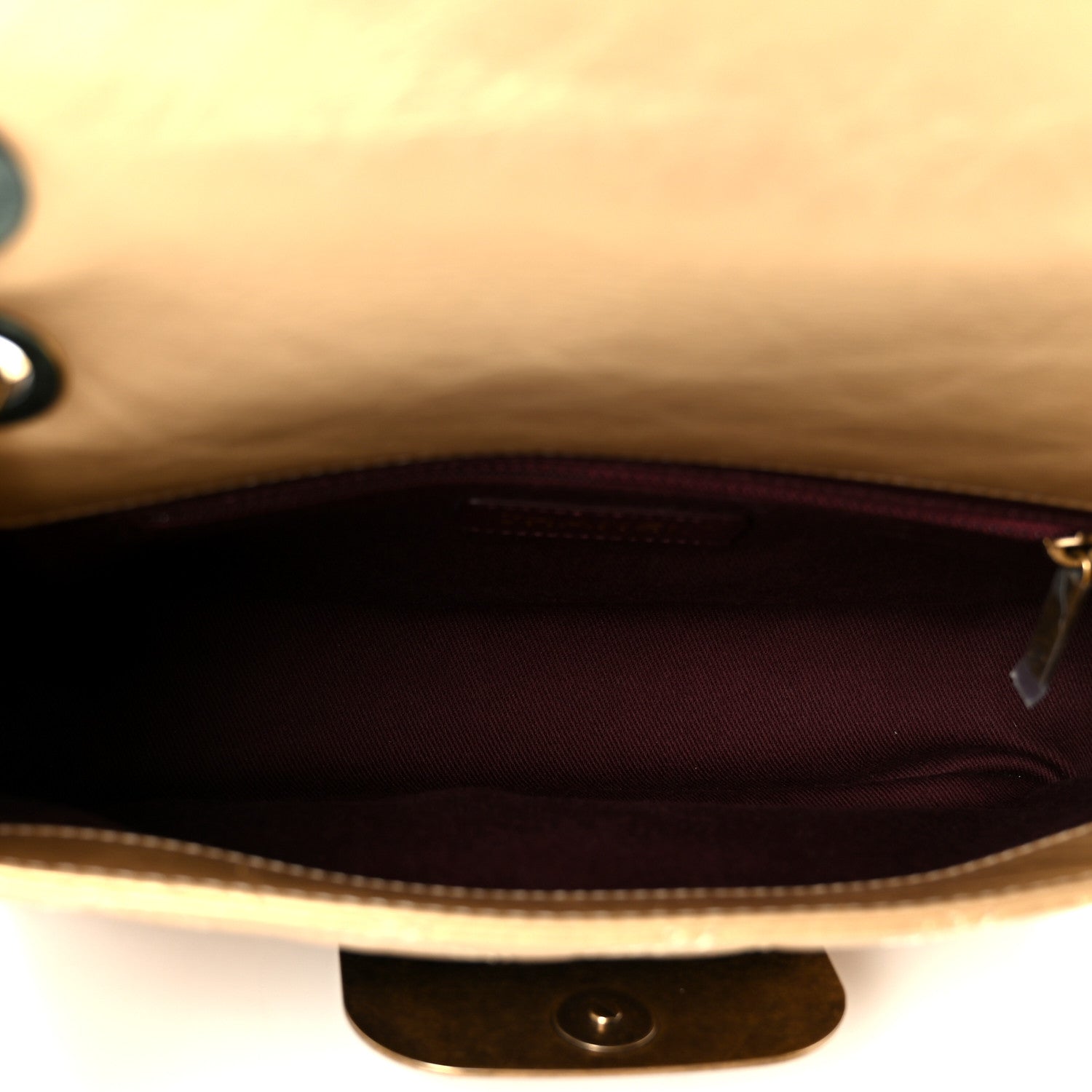 Metallic Aged Calfskin Quilted CC Square Flap Light Gold