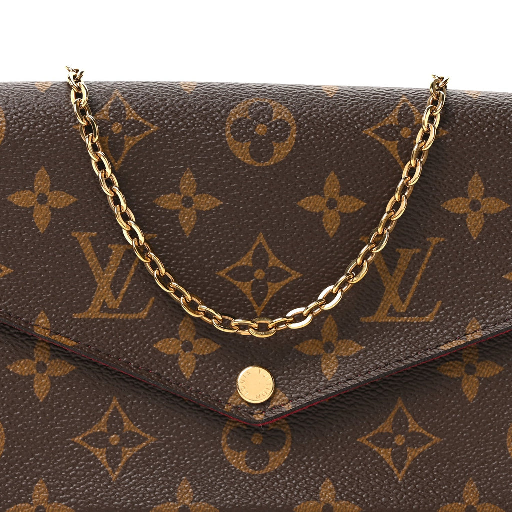 Monogram Pochette Felicie Chain Wallet Fuchsia