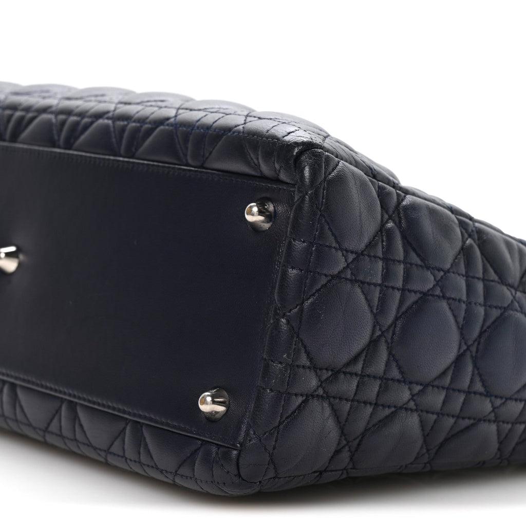 Lambskin Cannage Large Lady Dior Royal Blue