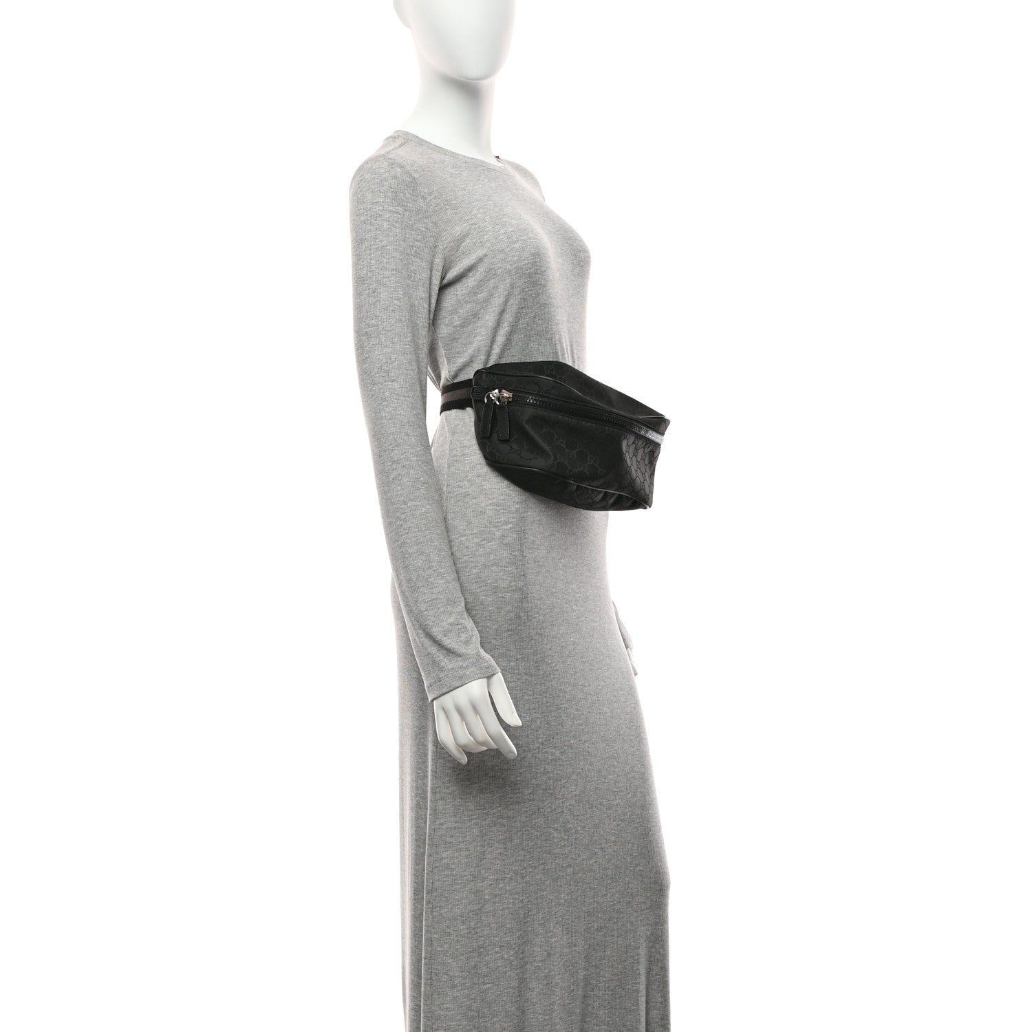 Nylon Monogram Fanny Pack Belt Bag Black
