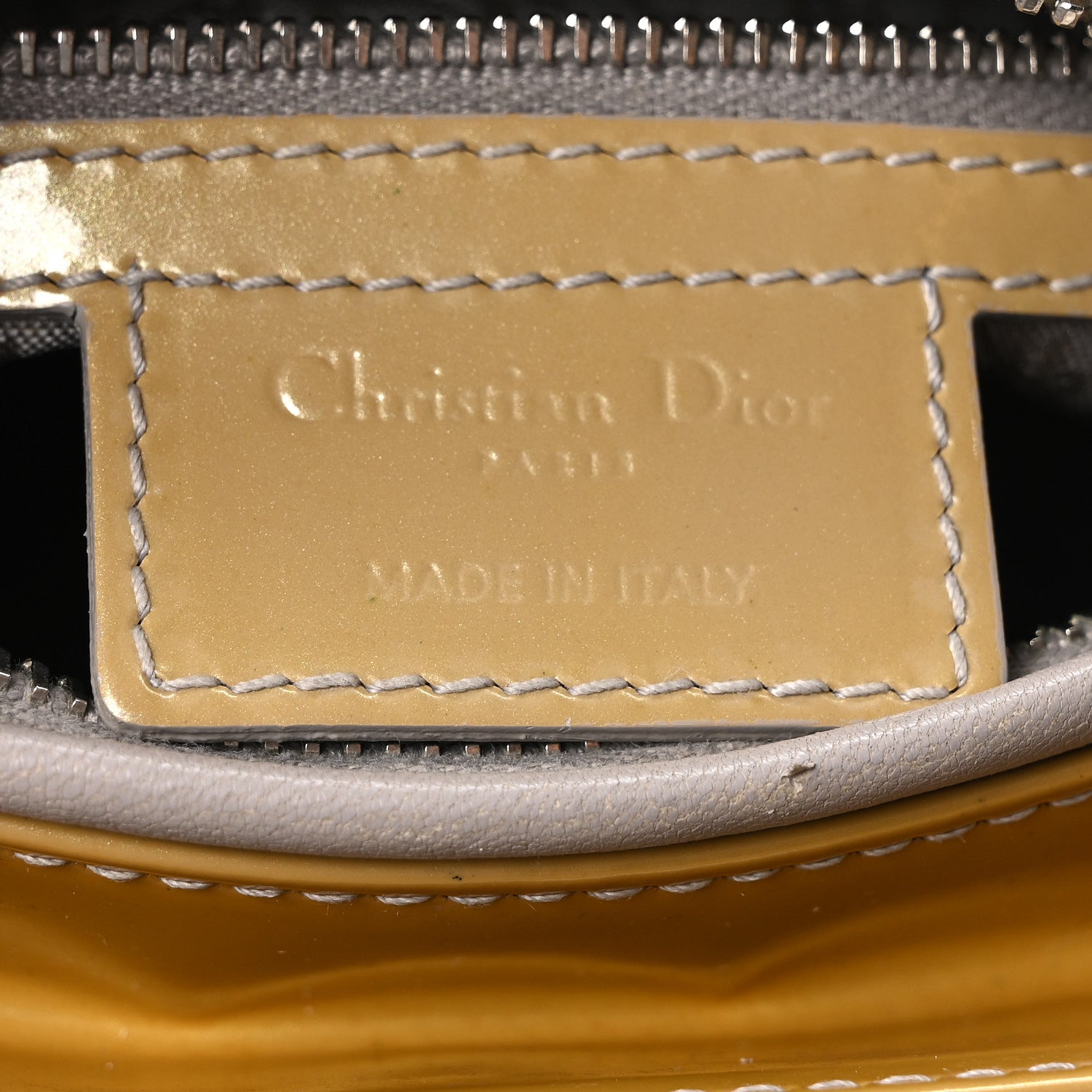 Patent Cannage Medium Lady Dior Beige