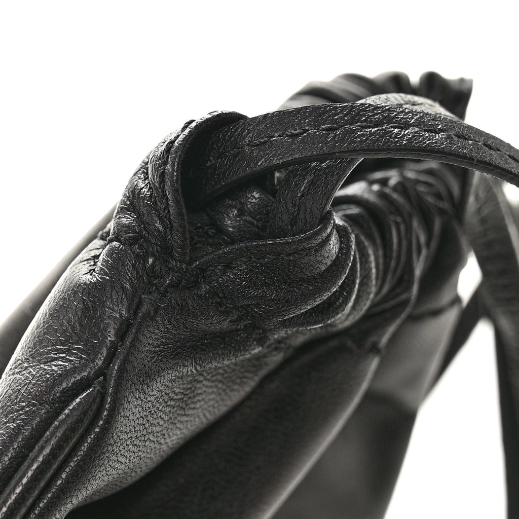 Calfskin Rockstud Drawstring Pouch Black