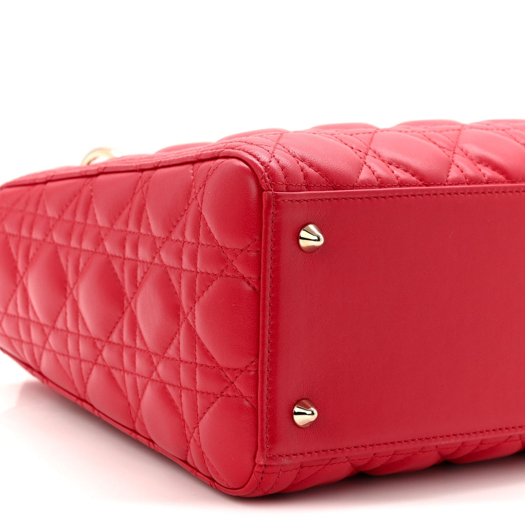 Lambskin Cannage Medium Lady Dior Red