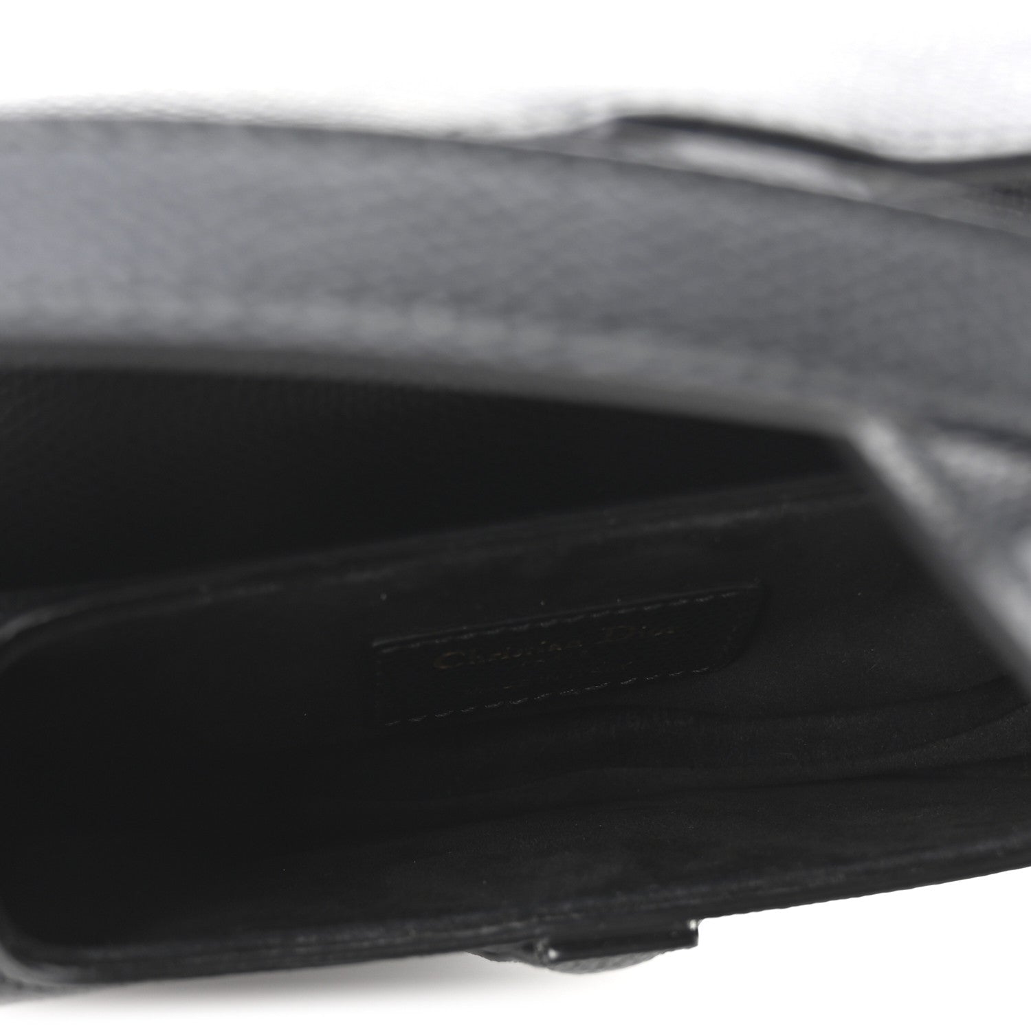 Grained Calfskin Mini Saddle Bag Black