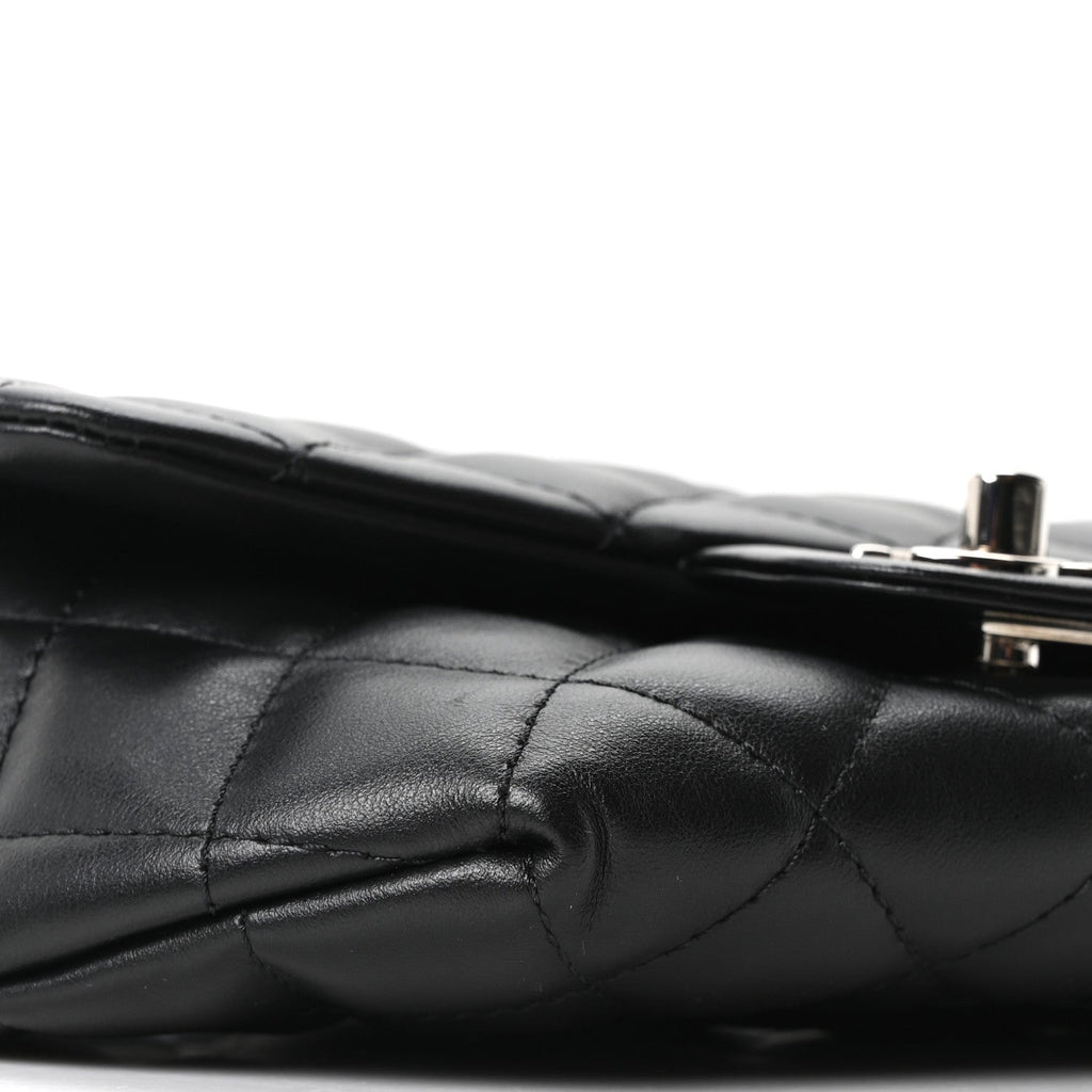 Calfskin Quilted CC Uniform Flap Belt Bag Black