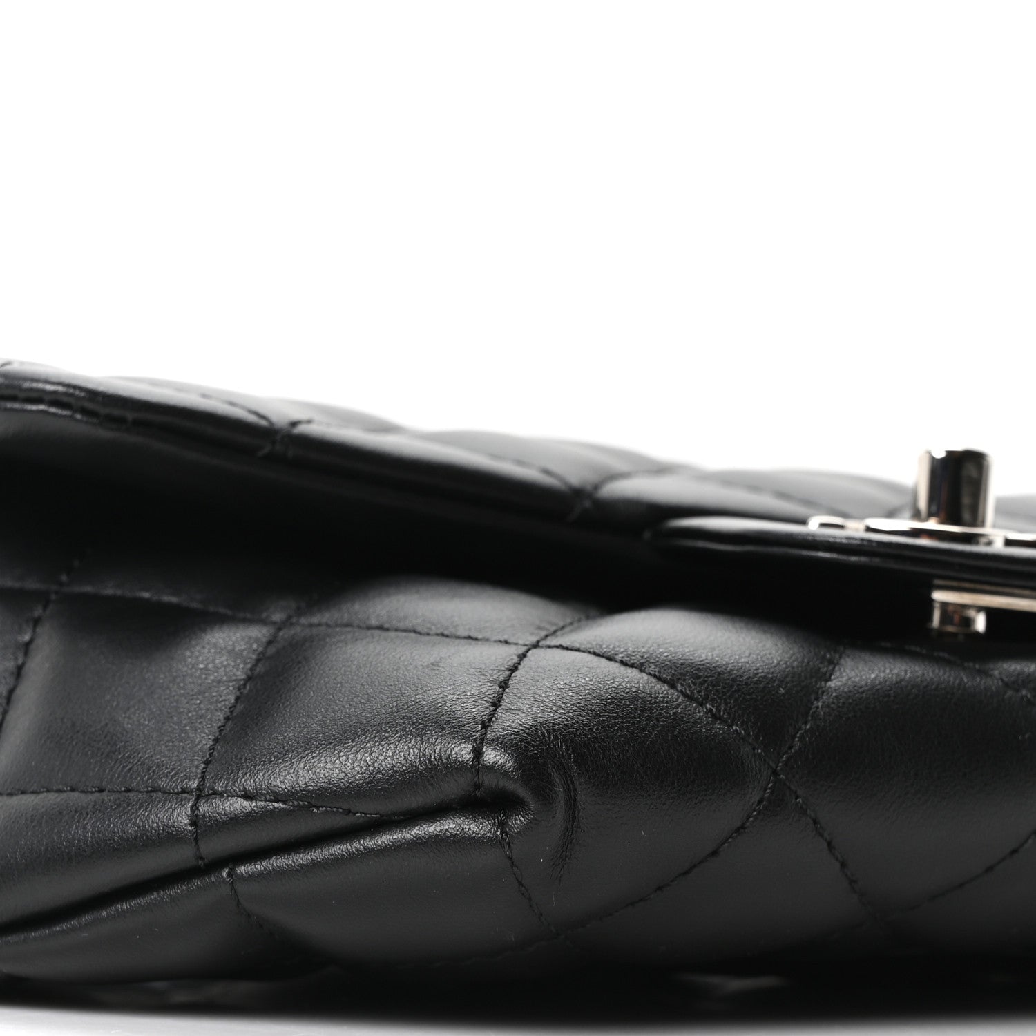 Calfskin Quilted CC Uniform Flap Belt Bag Black