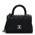 Caviar Quilted Extra Mini Coco Handle Flap Black