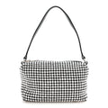 Mesh Crystal Rhinestone Mini Heiress Pouch Black Silver