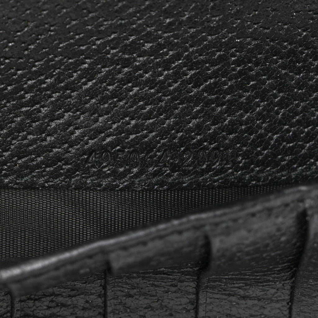 Dollar Calfskin Bee Star Zip Around Wallet Black