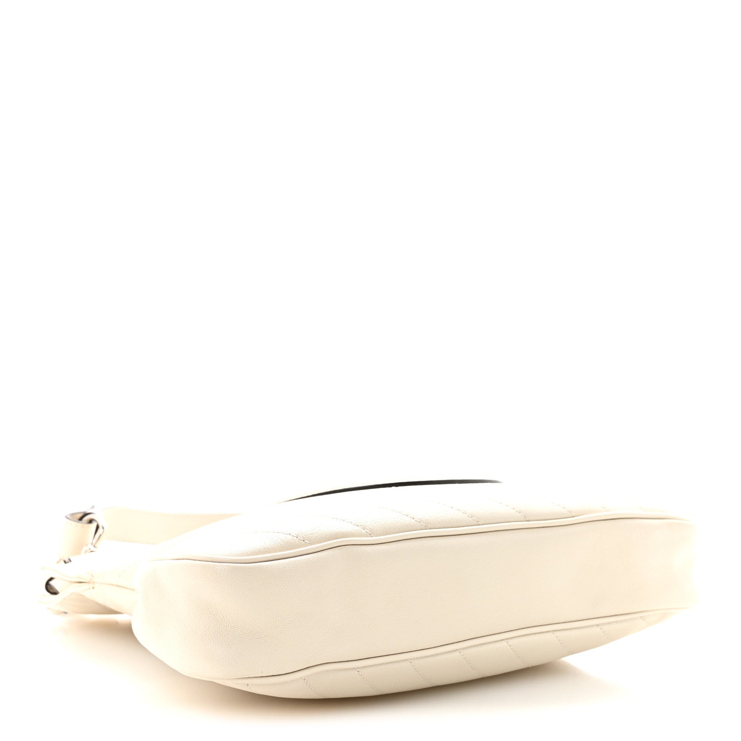 Sakai Be Green Calfskin Diagonal Stitched Small Blondie Tote Mystic White