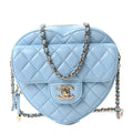 Lambskin Quilted CC In Love Heart Bag Light Blue