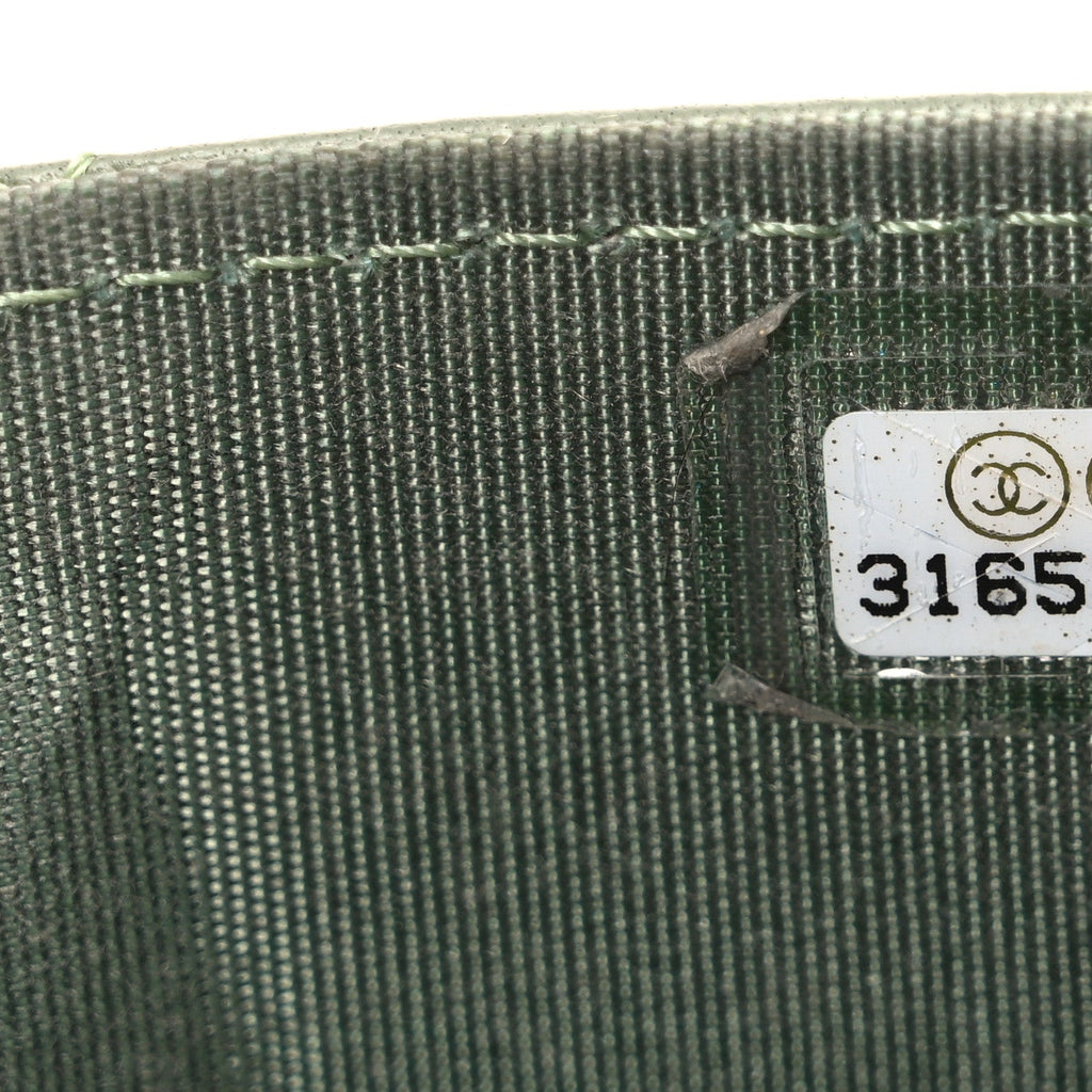 Lambskin Quilted Trendy CC  Holder On Chain Green