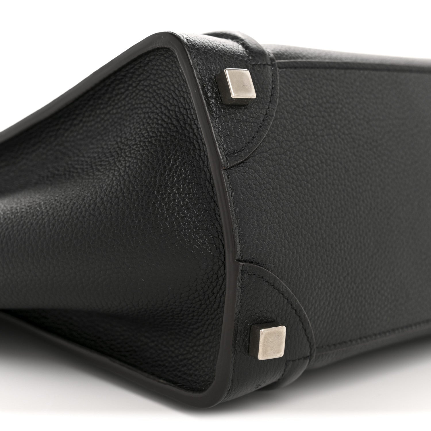 Drummed Calfskin Micro Luggage Black
