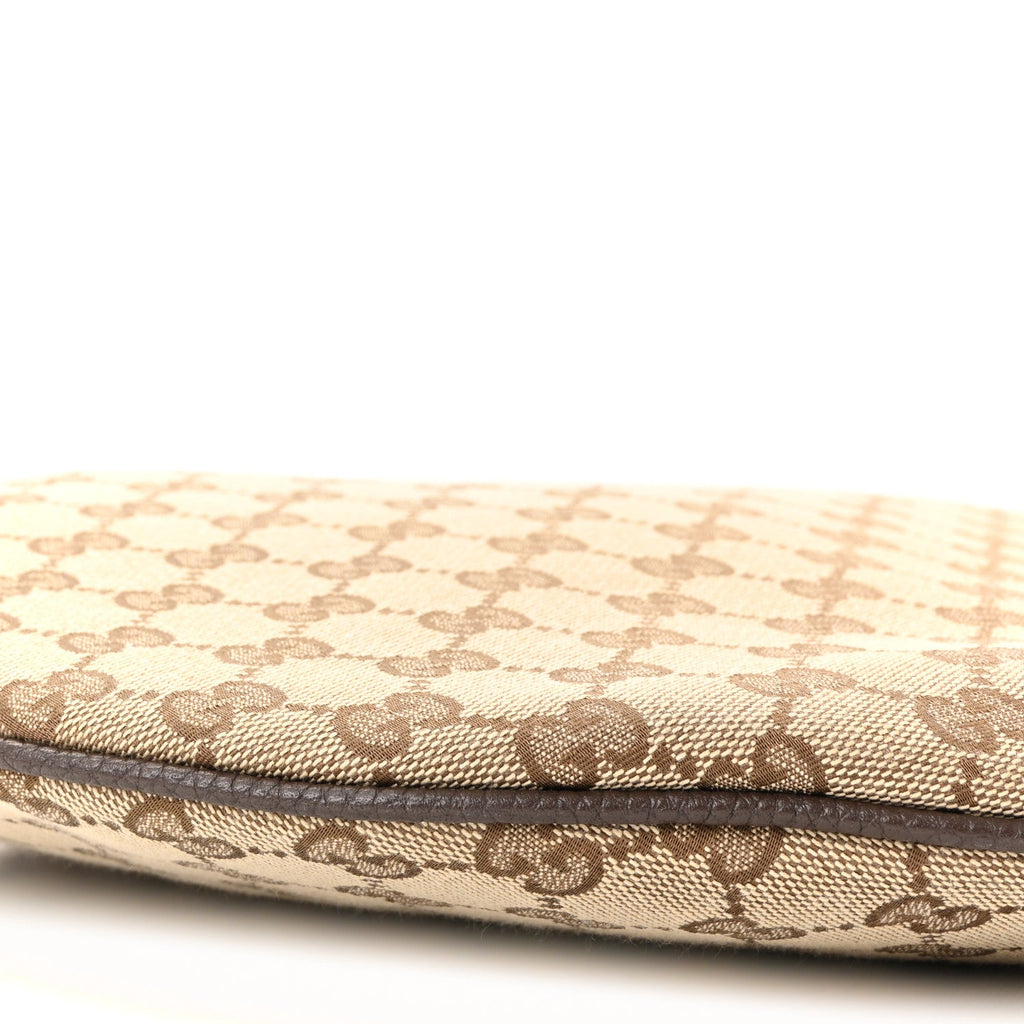 Monogram Calfskin Web Medium B Shoulder Bag Beige Brown