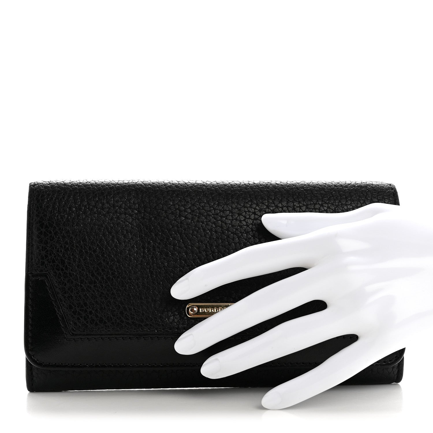 Grain Calfskin Continental Wallet Black