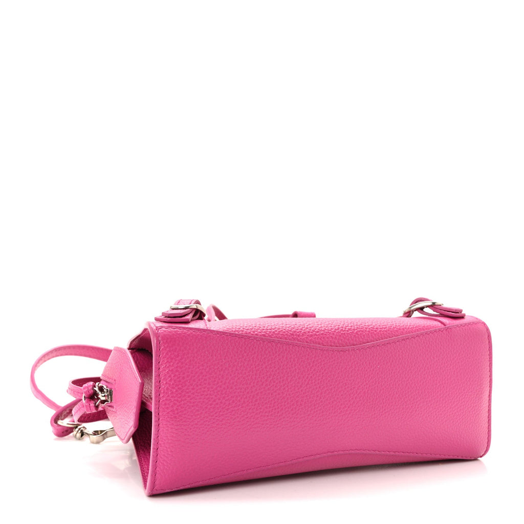Grained Calfskin Neo Classic Silver Hardware Mini City Fuchsia