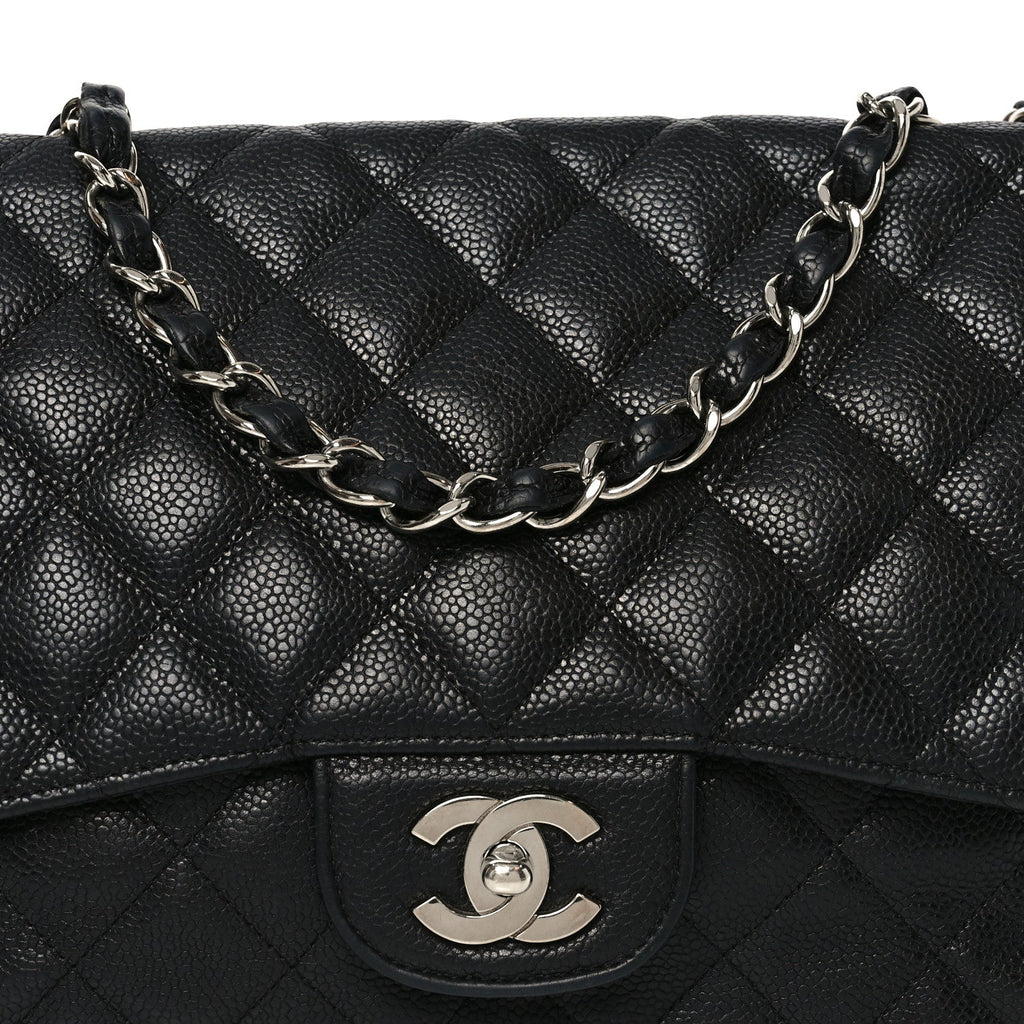 Caviar Quilted Jumbo Single Flap Black