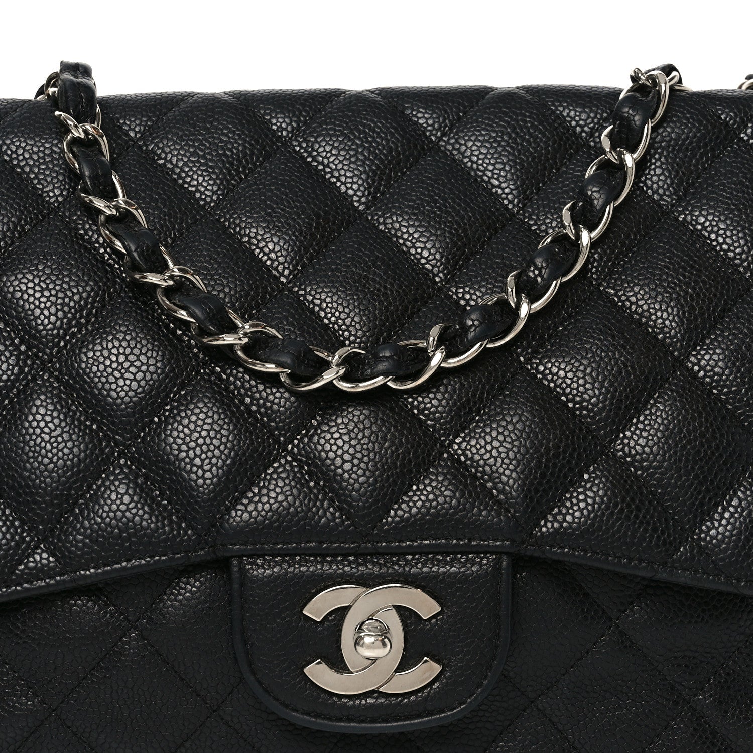 Caviar Quilted Jumbo Single Flap Black
