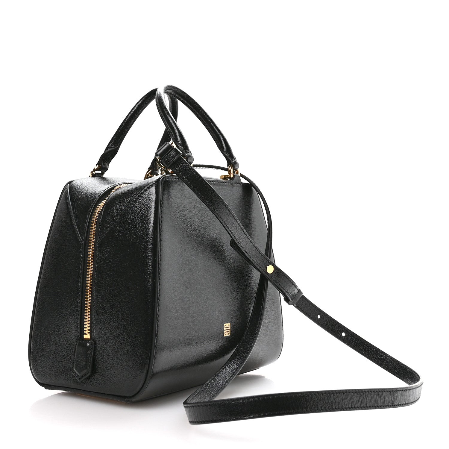 Tumbled Buffalo Mini Antigona Cube Bag Black