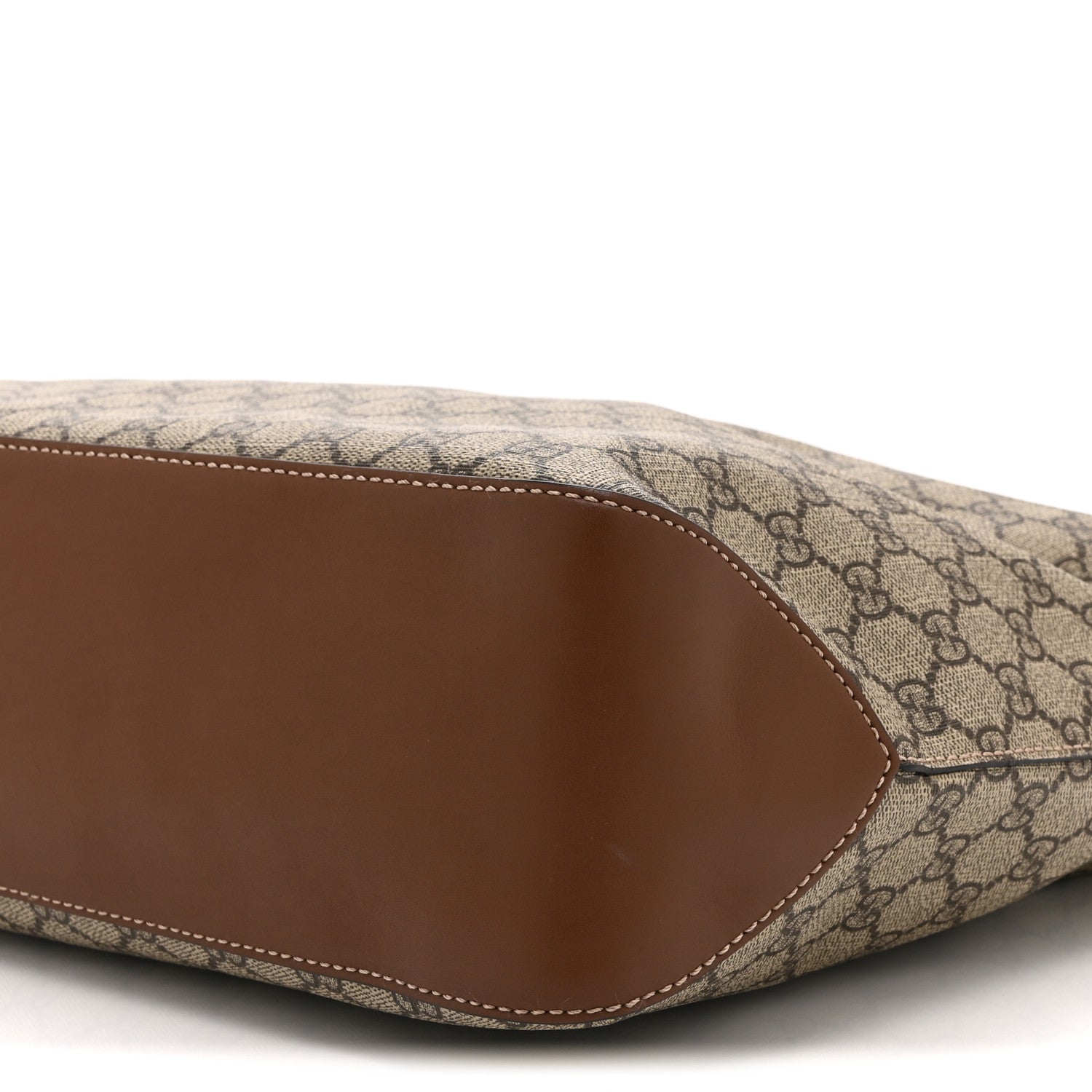 GG Supreme Monogram Large Linea A Hobo Light Brown