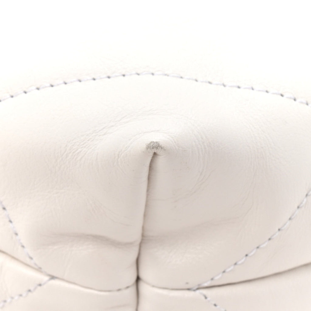 Shiny Calfskin Quilted Small Chanel 22 White