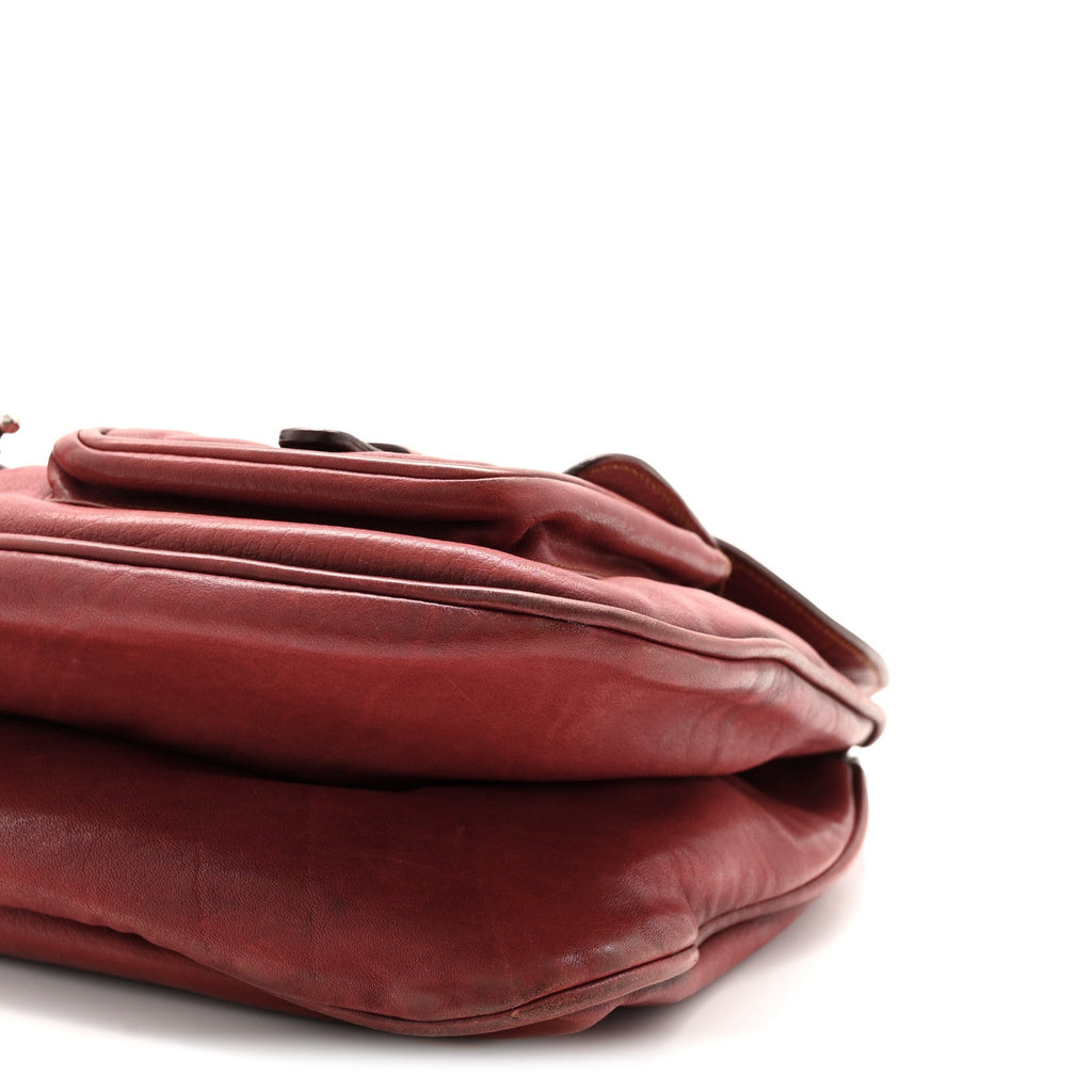 Calfskin Large Gaucho Double Saddle Bag Red