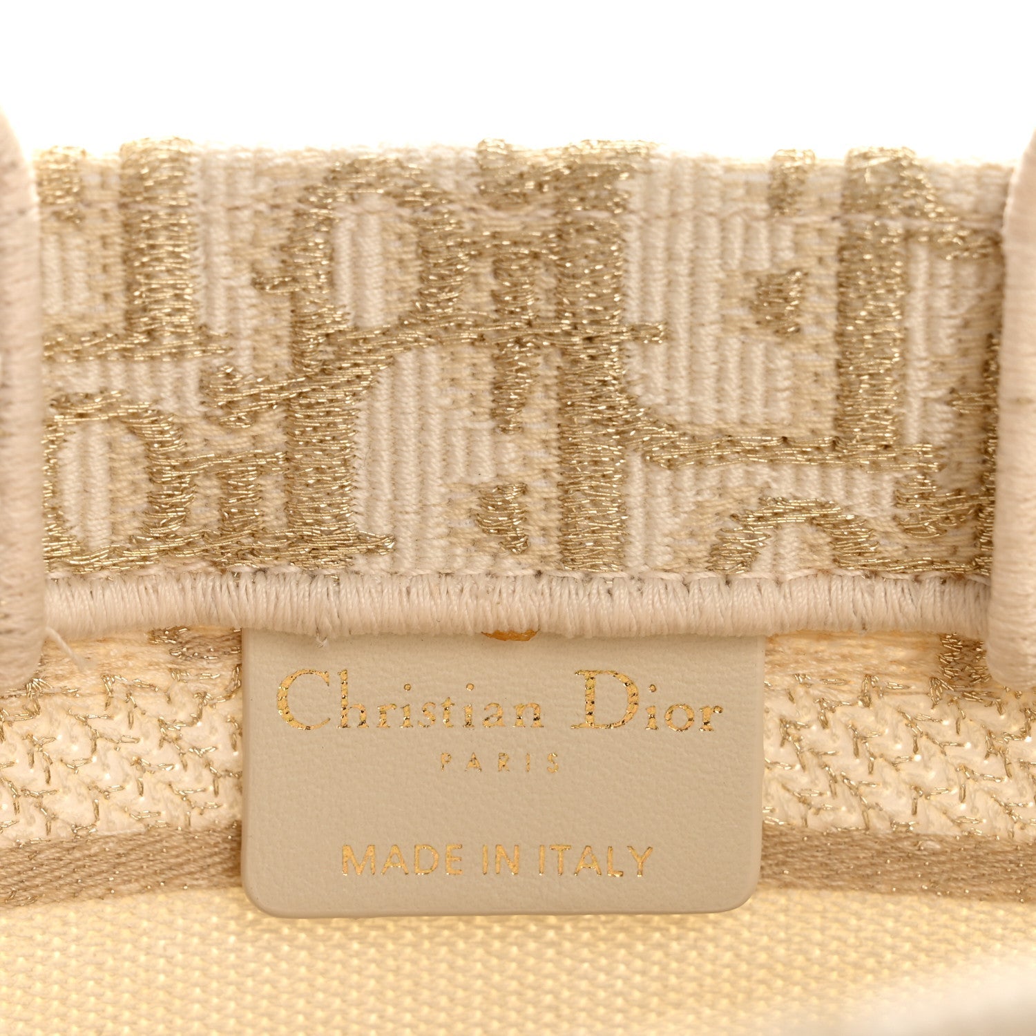 Oblique Mini Book Tote With Strap Gold Multicolor