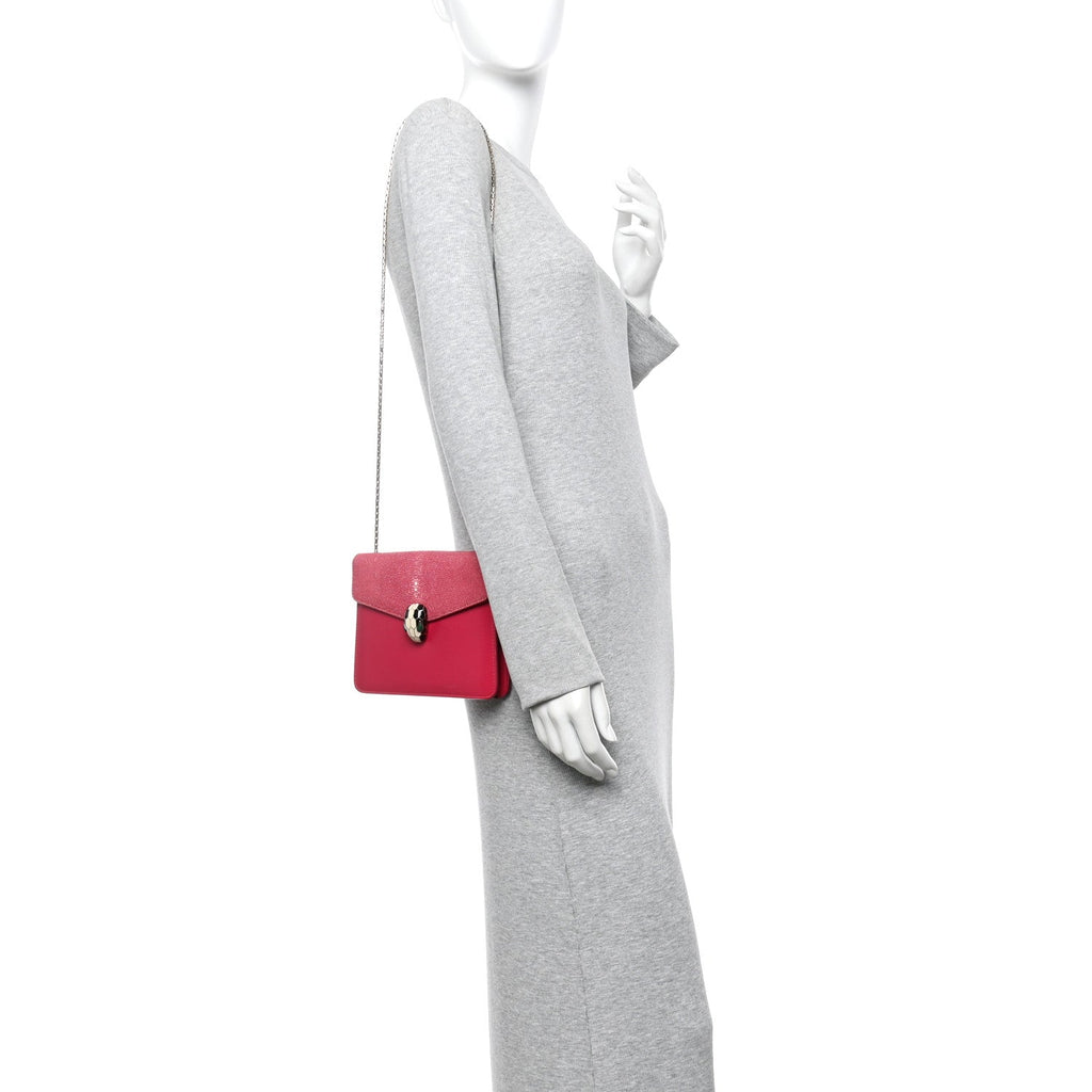 Galuchat Calfskin Serpenti Forever Crossbody Bag Pink