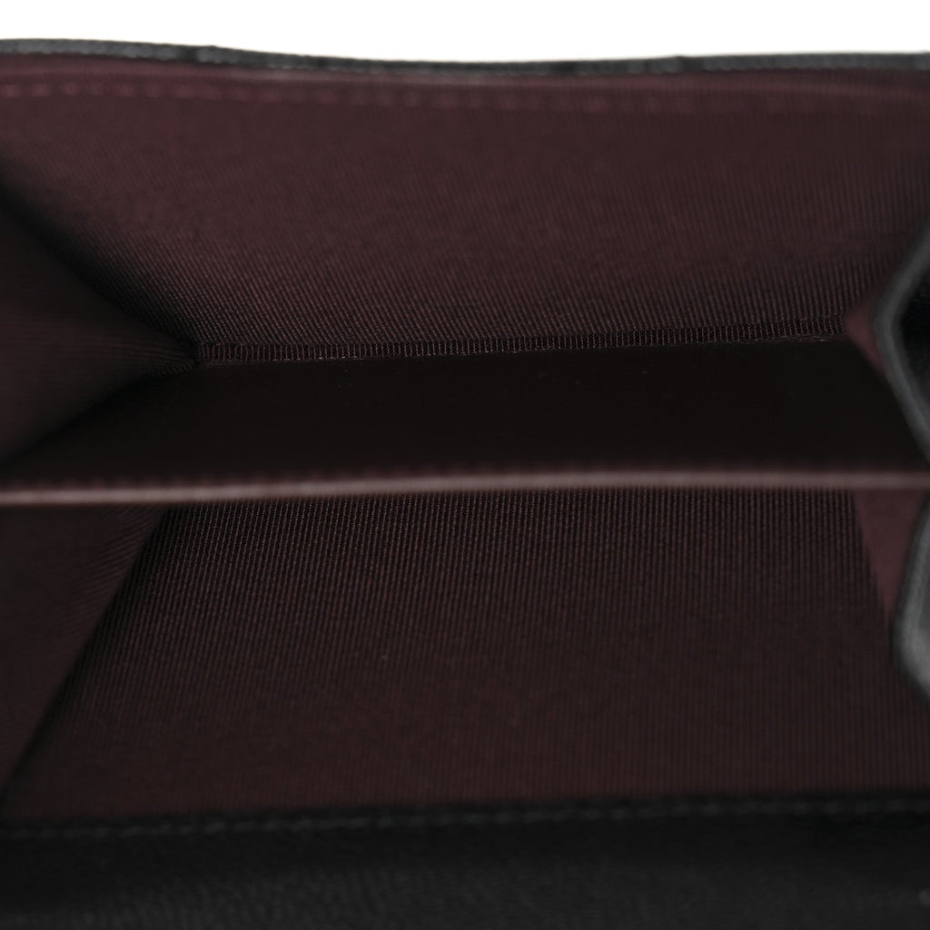 Caviar Quilted Flap  Holder On Chain Black