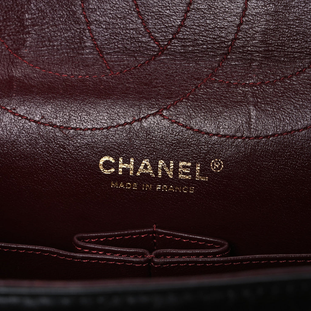 Aged Calfskin Quilted 2.55 Reissue 227 Flap Black
