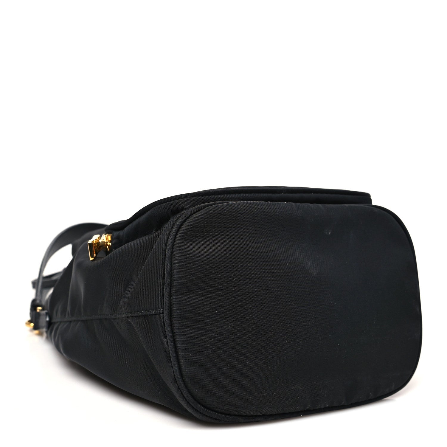 Saffiano Tessuto Nylon Mini Bucket Crossbody Bag Black
