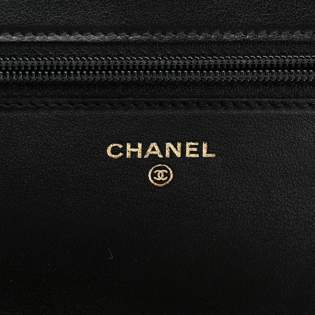 Caviar Quilted Boy Wallet On Chain WOC Black