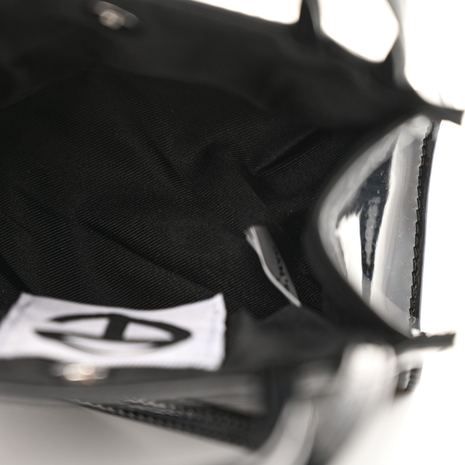 Patent Vegan Leather Small Shopping Bag Black Rainbow