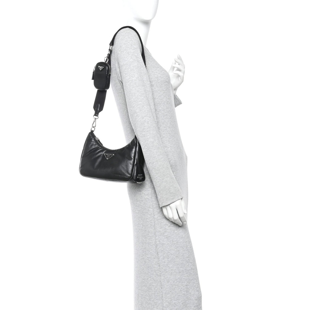 Nappa Soft Padded Re-Edition 2005 Shoulder Bag Black