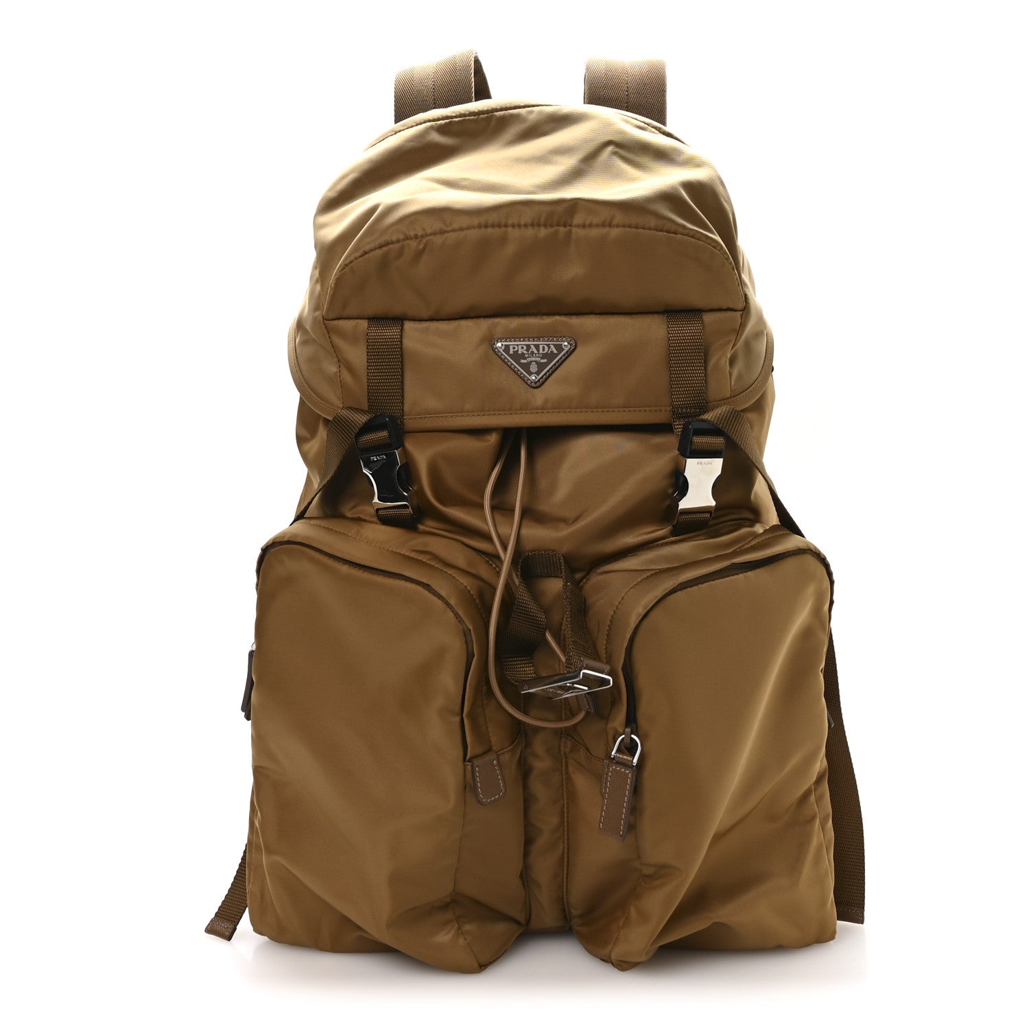 Re-Nylon Saffiano Mens Harness Strap Backpack Tabacco