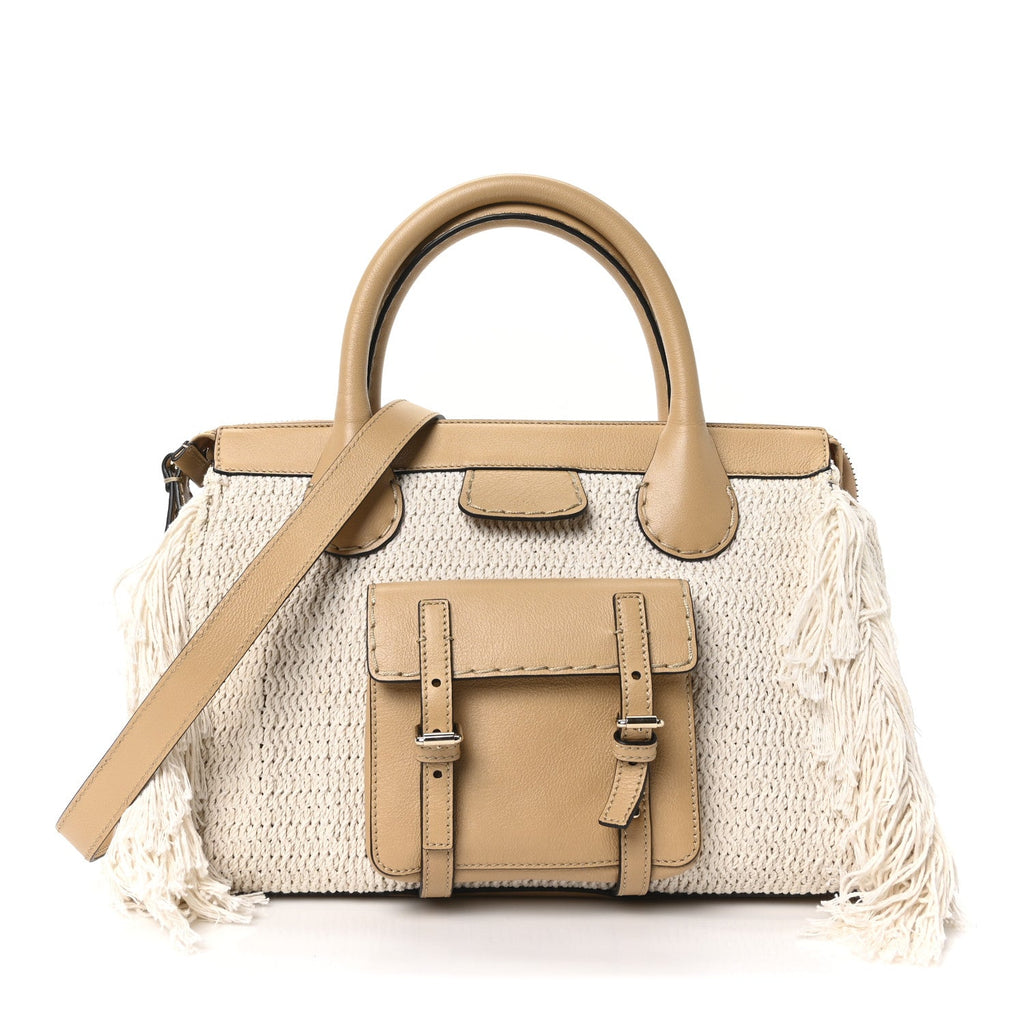 Cotton Calfskin Medium Edith Day Bag Soft Tan