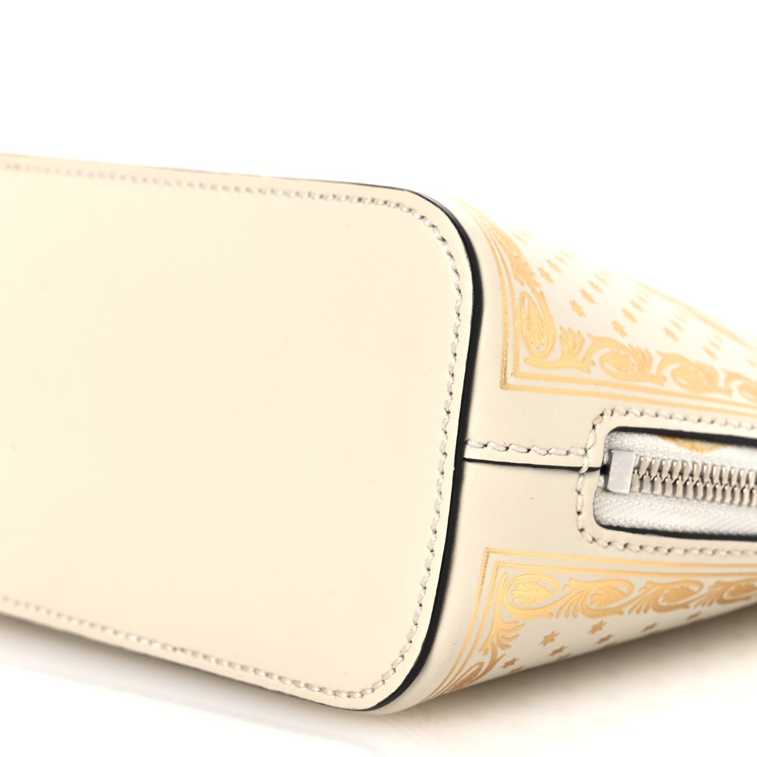 X SEGA Calfskin GUCCY Stars Mini Dome Shoulder Bag Mystic White Gold