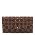 Damier Ebene Studded Sarah Wallet NM Rose Ballerine