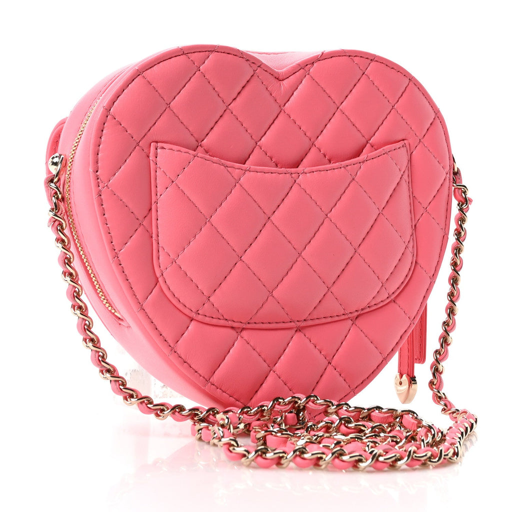 Lambskin Quilted CC In Love Heart Bag Pink