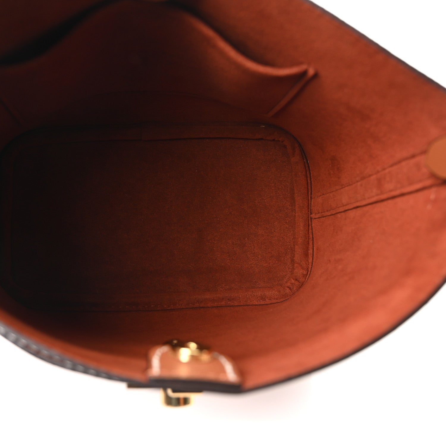 Calfskin Lock and Walk Bucket Cognac
