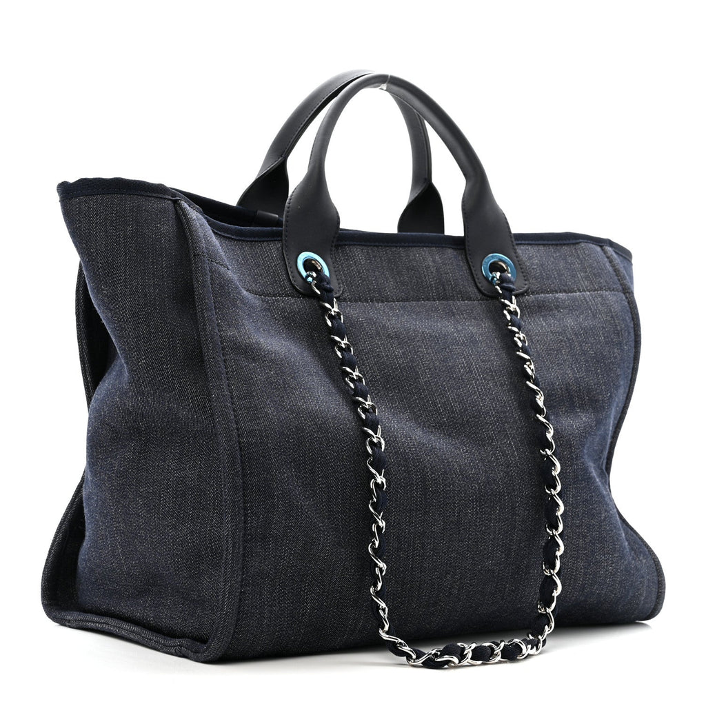 Denim Large Deauville Tote Dark Blue
